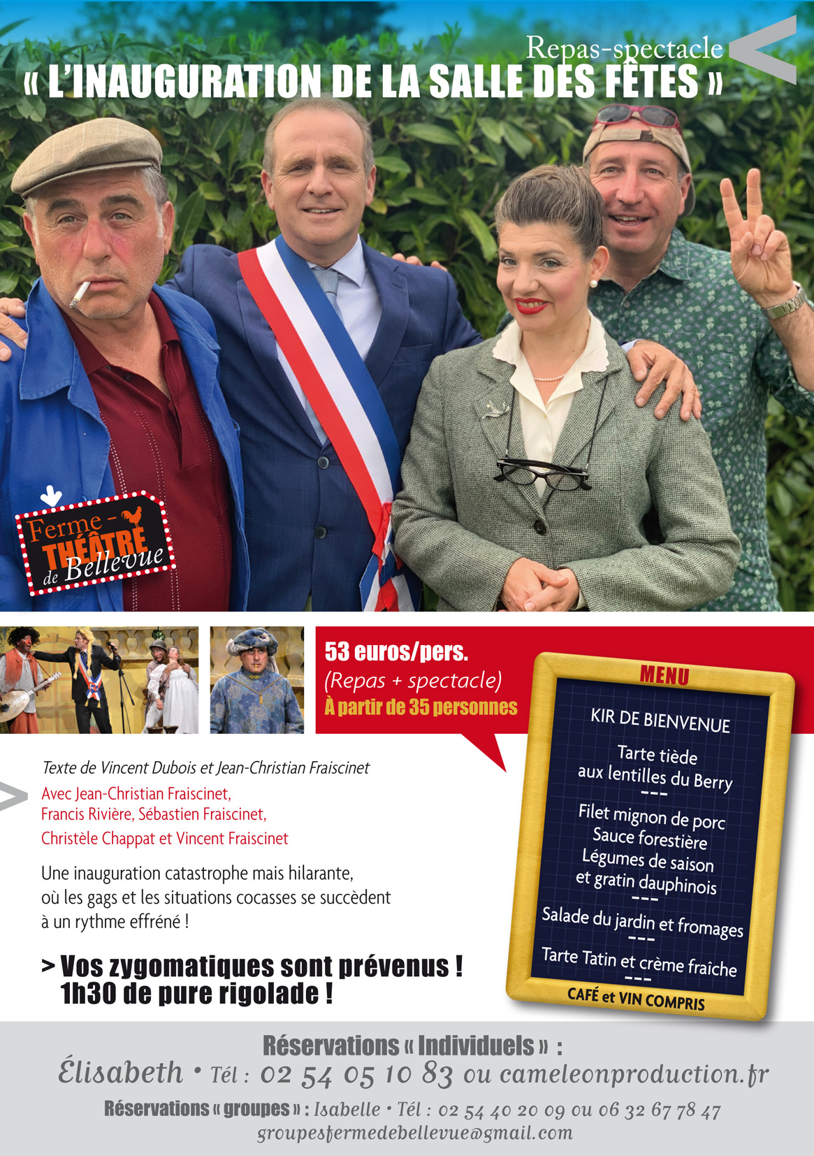 Repas-spectacle  « L’inauguration de la salle des fêtes » 2023 | Nouveau Menu